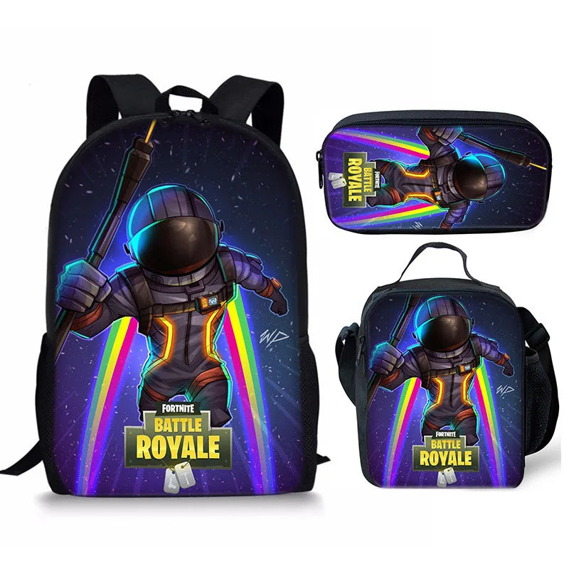 Set Fortnite 3 pièces : Sac à dos, sac repas et trousse – FN7