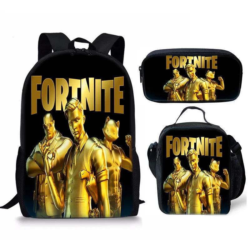 Set Fortnite 3 pièces : Sac à dos, sac repas et trousse – FN7