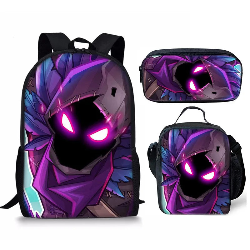 Set Fortnite 3 pièces : Sac à dos, sac repas et trousse – FN7