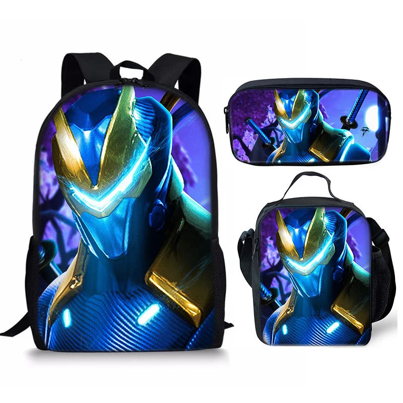 Set Fortnite 3 pièces : Sac à dos, sac repas et trousse – FN7