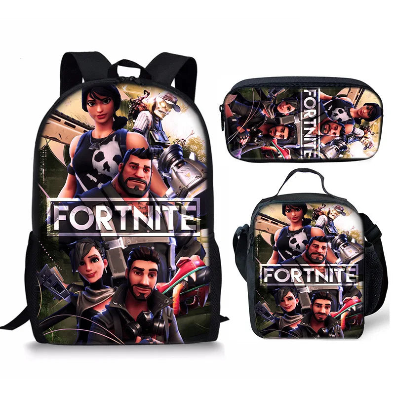 Set Fortnite 3 pièces : Sac à dos, sac repas et trousse – FN7