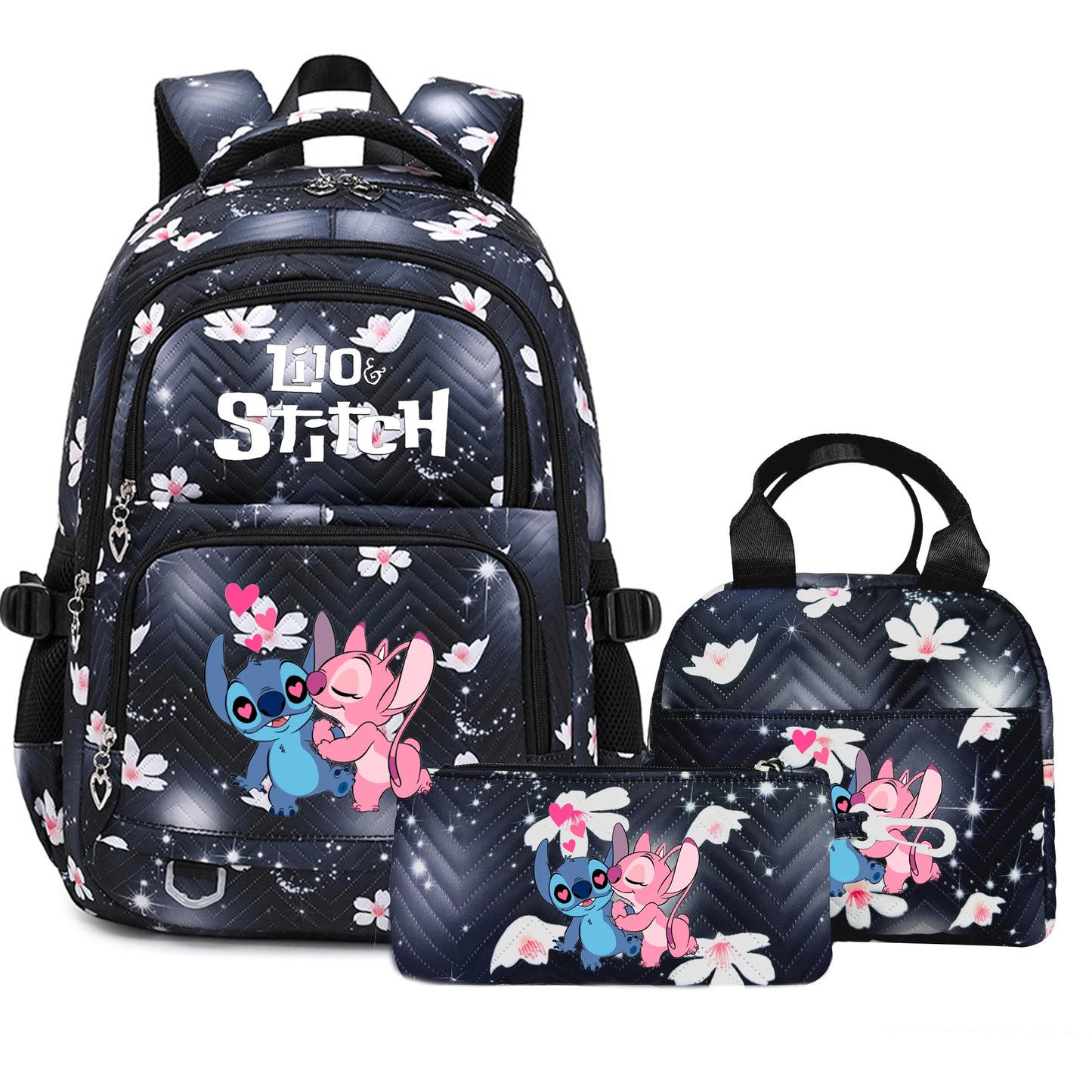Stitch Backpack Set – School Bag, Lunch Bag & Pencil Case - M1