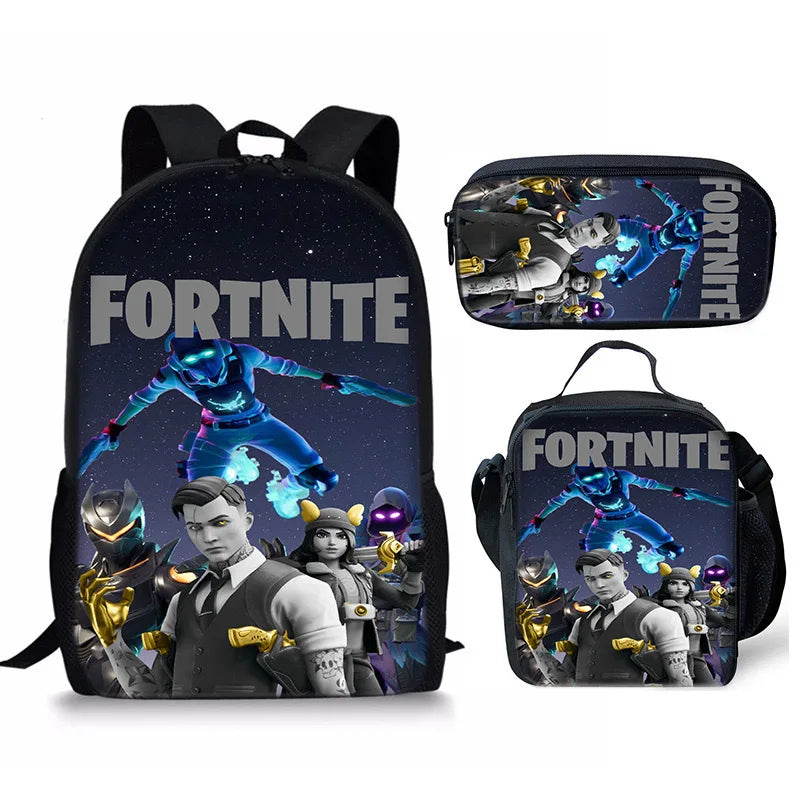 Set Fortnite 3 pièces : Sac à dos, sac repas et trousse – FN7