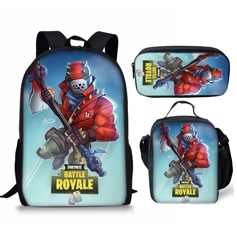 Set Fortnite 3 pièces : Sac à dos, sac repas et trousse – FN7