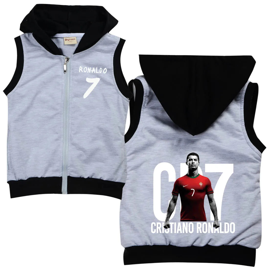 Veste sans manches à capuche CR7 pour enfants - CR1