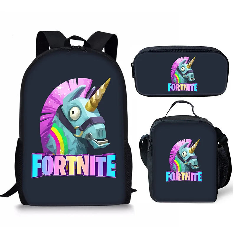 Set Fortnite 3 pièces : Sac à dos, sac repas et trousse – FN7