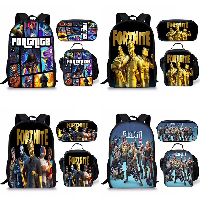 Set Fortnite 3 pièces : Sac à dos, sac repas et trousse – FN7