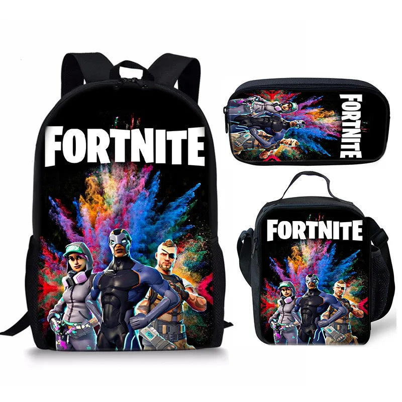 Set Fortnite 3 pièces : Sac à dos, sac repas et trousse – FN7