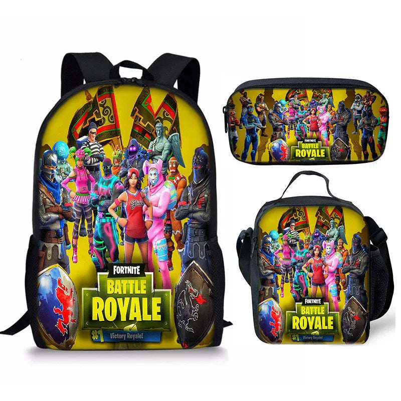 Set Fortnite 3 pièces : Sac à dos, sac repas et trousse – FN7