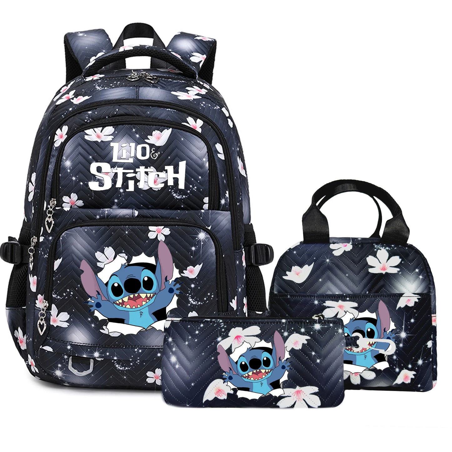 Stitch Backpack Set – School Bag, Lunch Bag & Pencil Case - M1