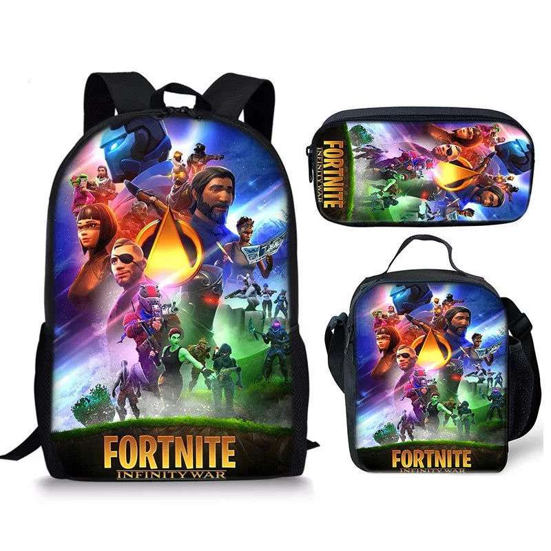 Set Fortnite 3 pièces : Sac à dos, sac repas et trousse – FN7
