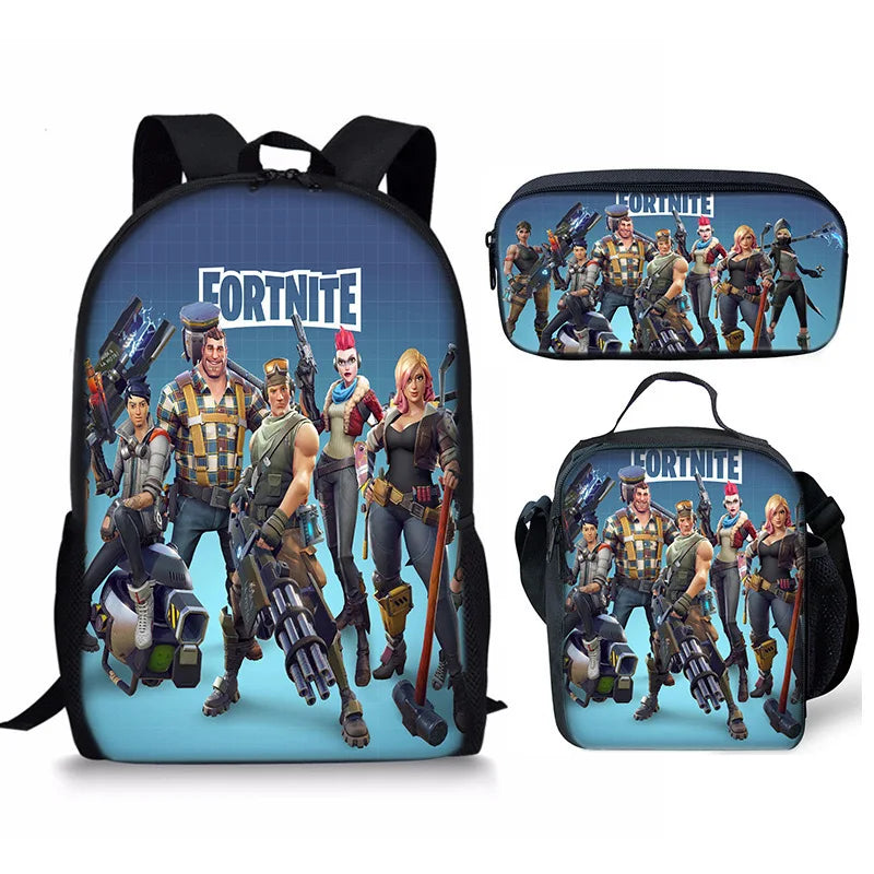 Set Fortnite 3 pièces : Sac à dos, sac repas et trousse – FN7