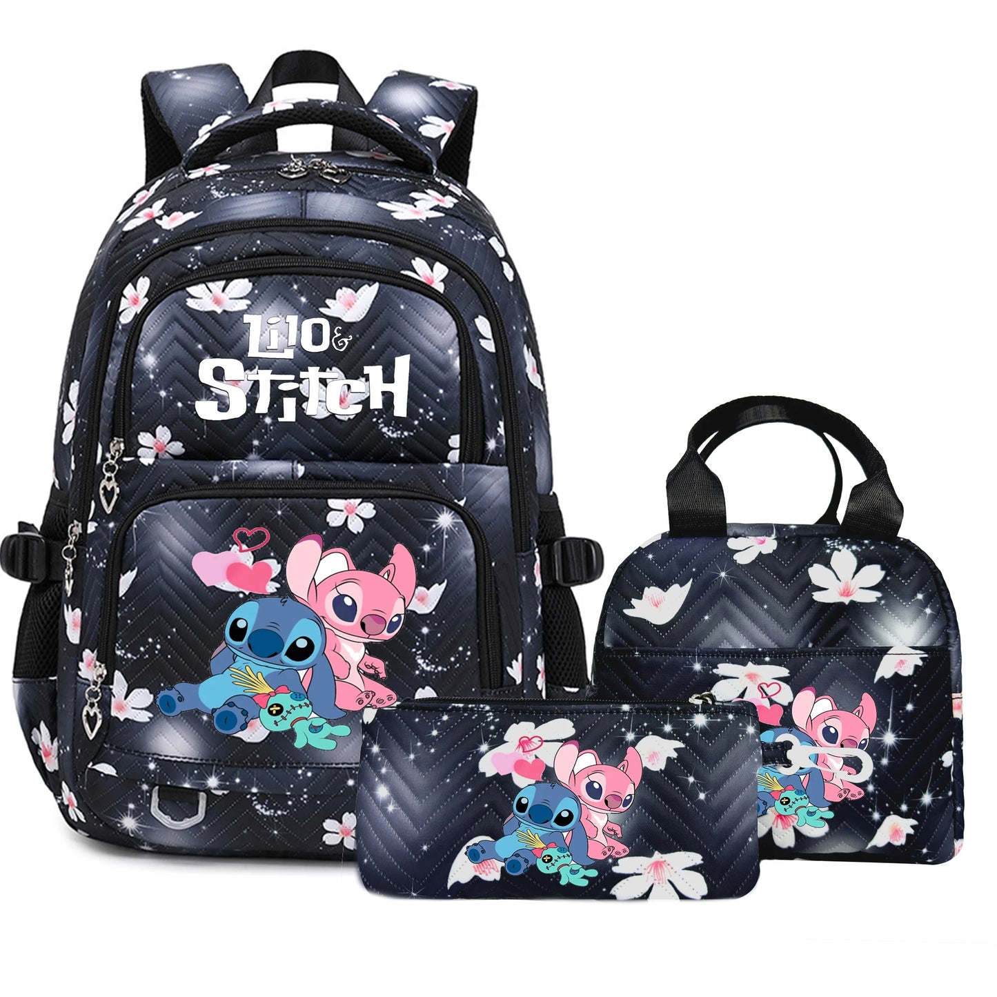Stitch Backpack Set – School Bag, Lunch Bag & Pencil Case - M1
