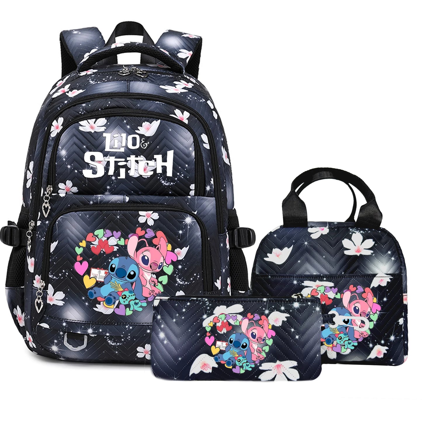 Stitch Backpack Set – School Bag, Lunch Bag & Pencil Case - M1