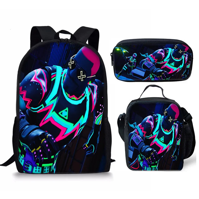 Set Fortnite 3 pièces : Sac à dos, sac repas et trousse – FN7