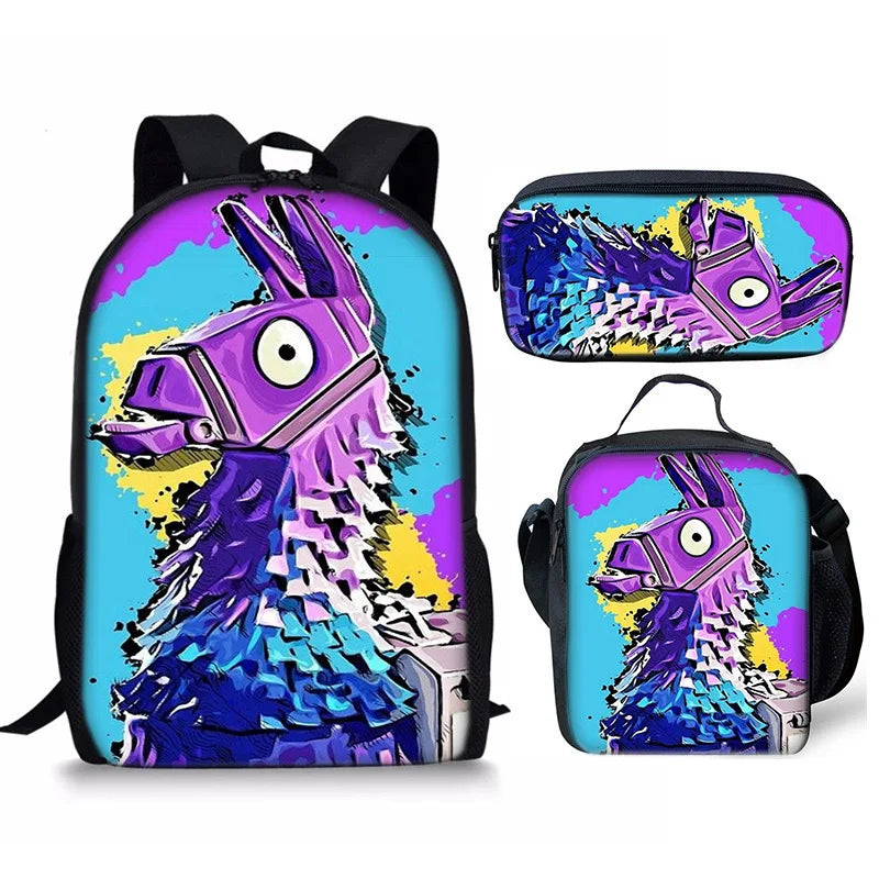 Set Fortnite 3 pièces : Sac à dos, sac repas et trousse – FN7