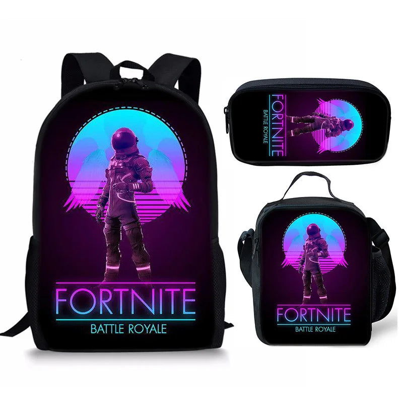 Set Fortnite 3 pièces : Sac à dos, sac repas et trousse – FN7