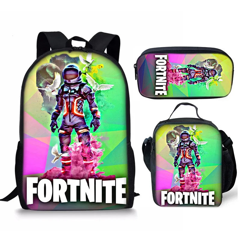 Set Fortnite 3 pièces : Sac à dos, sac repas et trousse – FN7