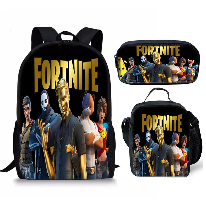 Set Fortnite 3 pièces : Sac à dos, sac repas et trousse – FN7
