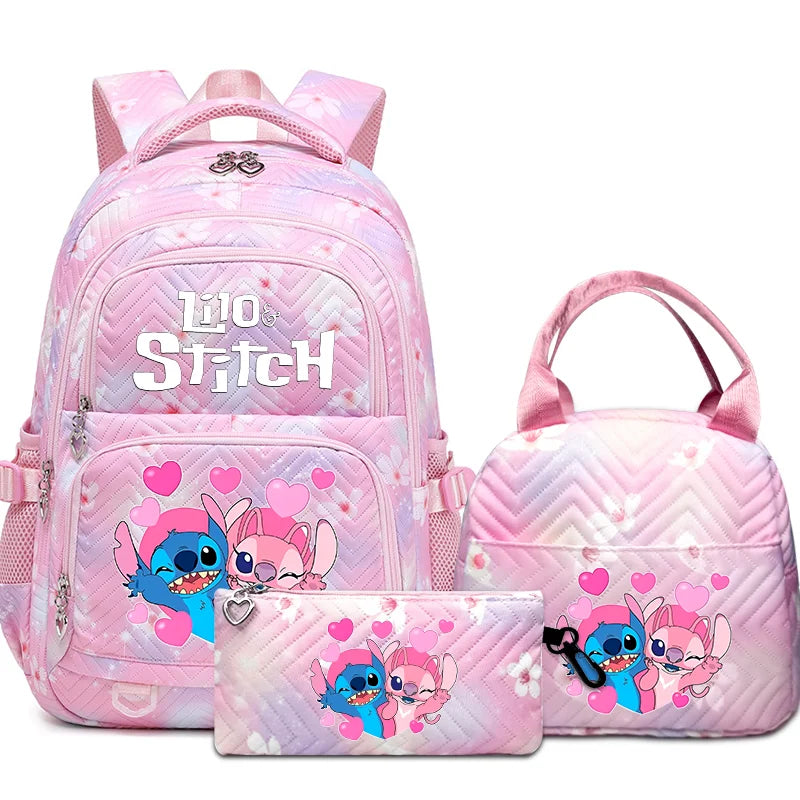 Stitch Backpack Set – School Bag, Lunch Bag & Pencil Case - M1