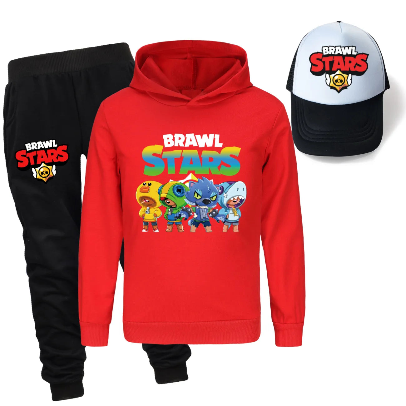 Ensemble 3 Pièces pour Enfants - Sweat à Capuche, Pantalon & Casquette Brawl Stars