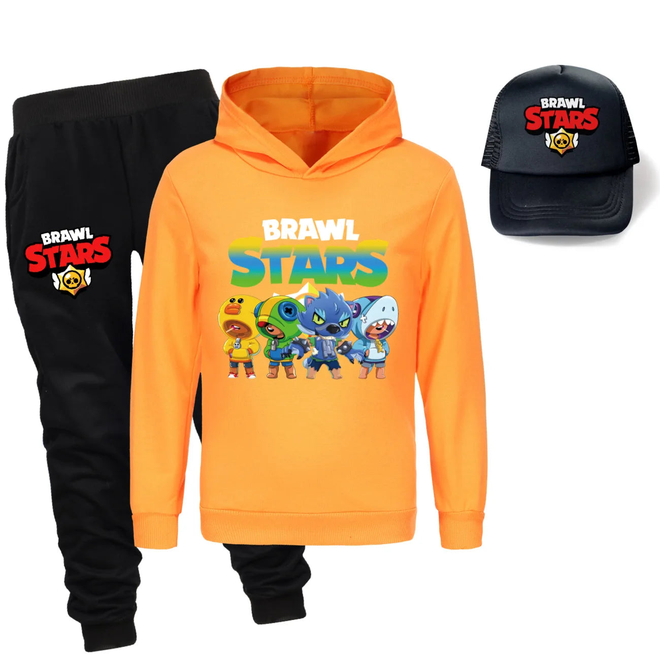 Ensemble 3 Pièces pour Enfants - Sweat à Capuche, Pantalon & Casquette Brawl Stars