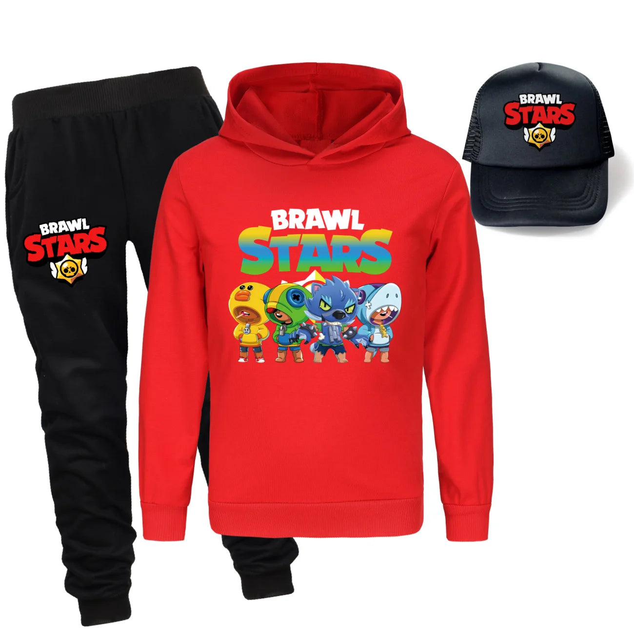 Ensemble 3 Pièces pour Enfants - Sweat à Capuche, Pantalon & Casquette Brawl Stars