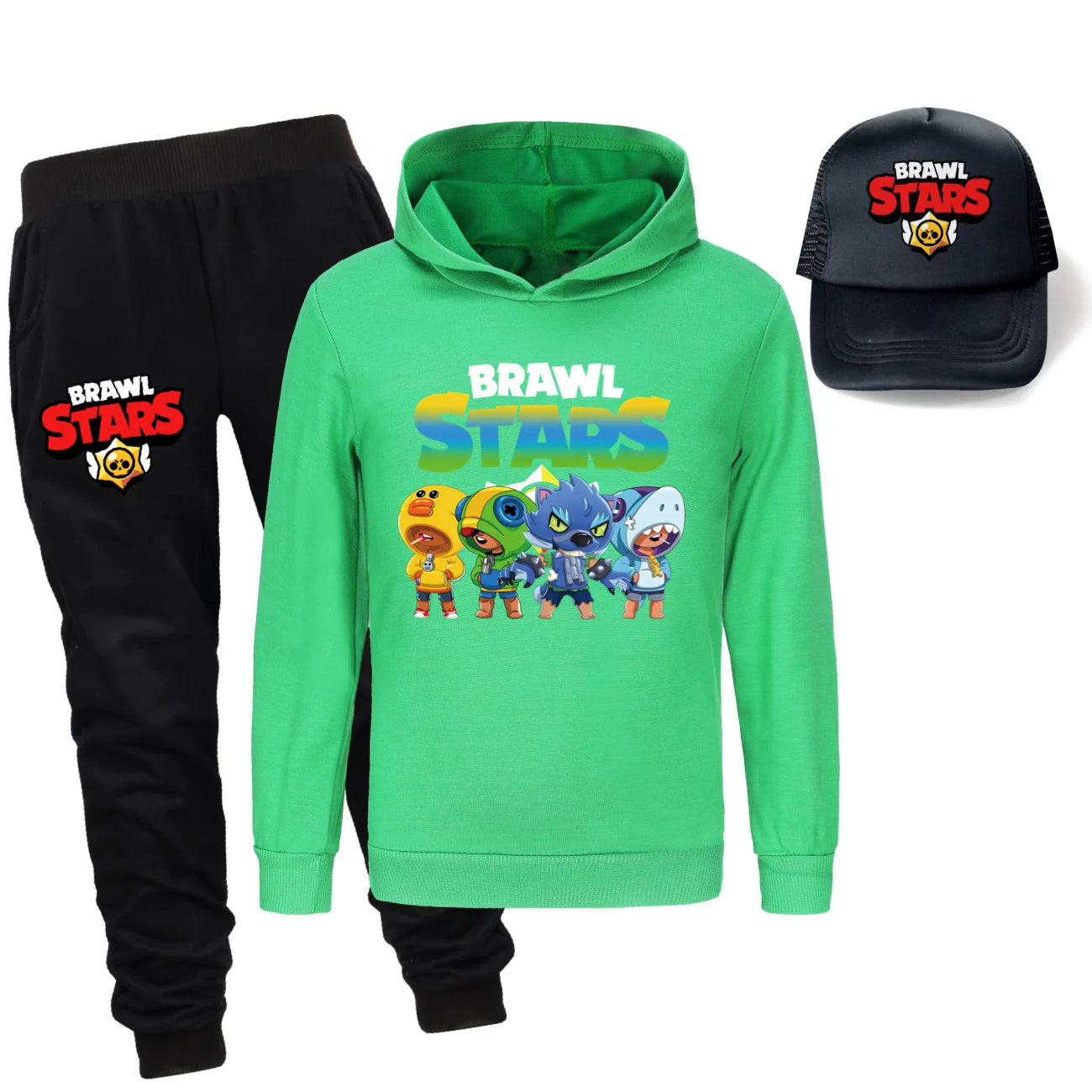 Ensemble 3 Pièces pour Enfants - Sweat à Capuche, Pantalon & Casquette Brawl Stars