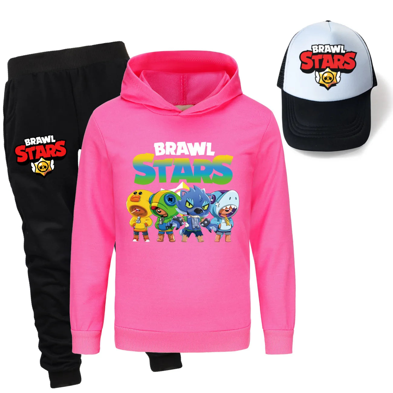 Ensemble 3 Pièces pour Enfants - Sweat à Capuche, Pantalon & Casquette Brawl Stars