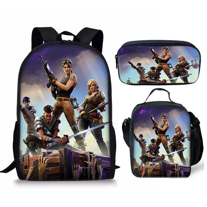 Set Fortnite 3 pièces : Sac à dos, sac repas et trousse – FN7