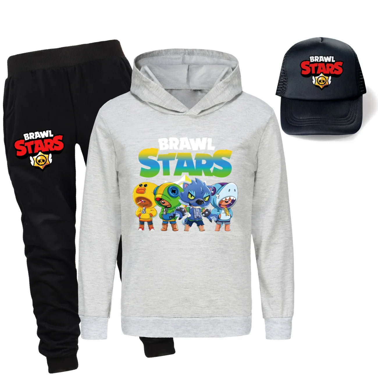 Ensemble 3 Pièces pour Enfants - Sweat à Capuche, Pantalon & Casquette Brawl Stars