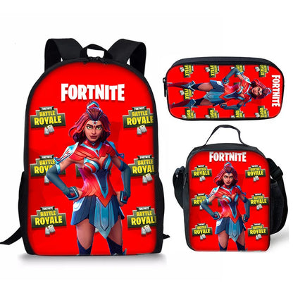 Set Fortnite 3 pièces : Sac à dos, sac repas et trousse – FN7