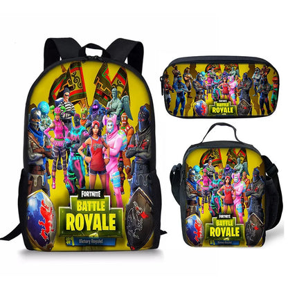Set Fortnite 3 pièces : Sac à dos, sac repas et trousse – FN7