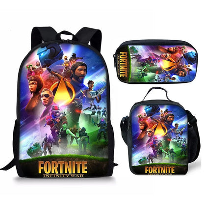 Set Fortnite 3 pièces : Sac à dos, sac repas et trousse – FN7
