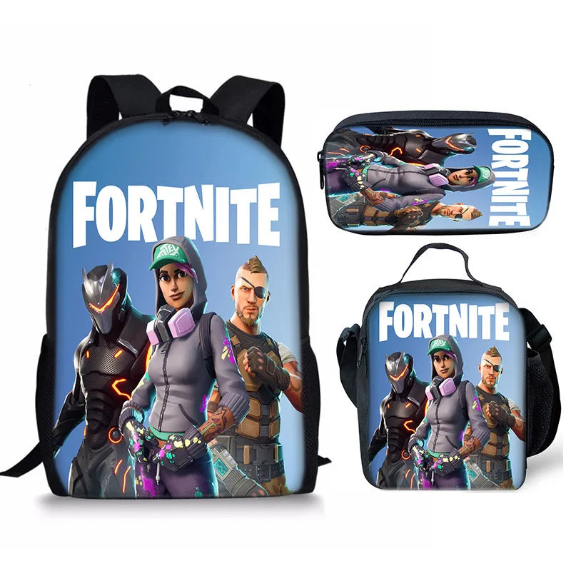 Set Fortnite 3 pièces : Sac à dos, sac repas et trousse – FN7