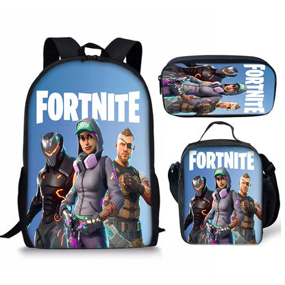 Set Fortnite 3 pièces : Sac à dos, sac repas et trousse – FN7