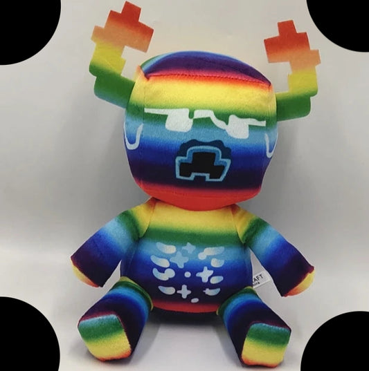 Peluche Rainbow Warden Minecraft – Monstre coloré 25 cm