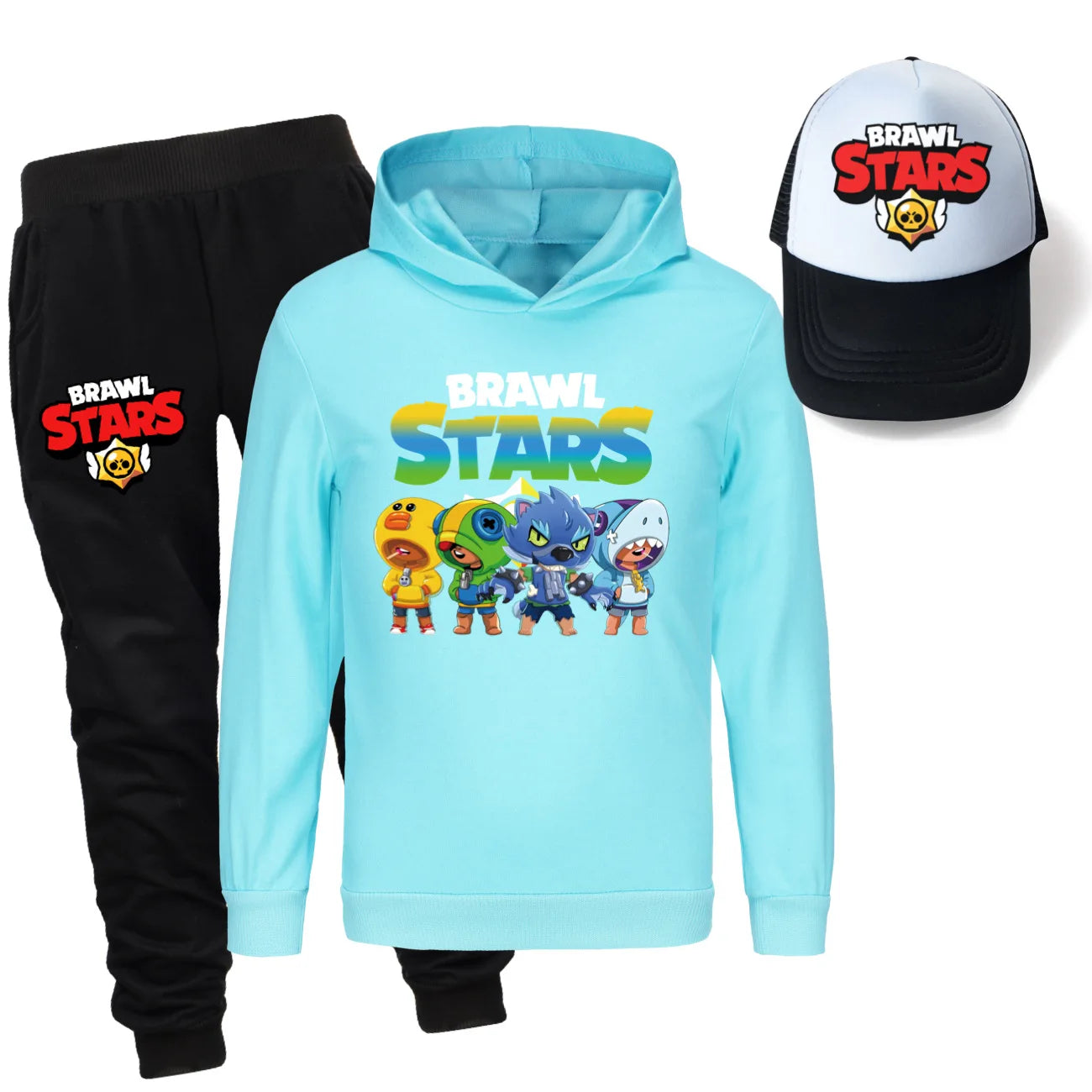 Ensemble 3 Pièces pour Enfants - Sweat à Capuche, Pantalon & Casquette Brawl Stars