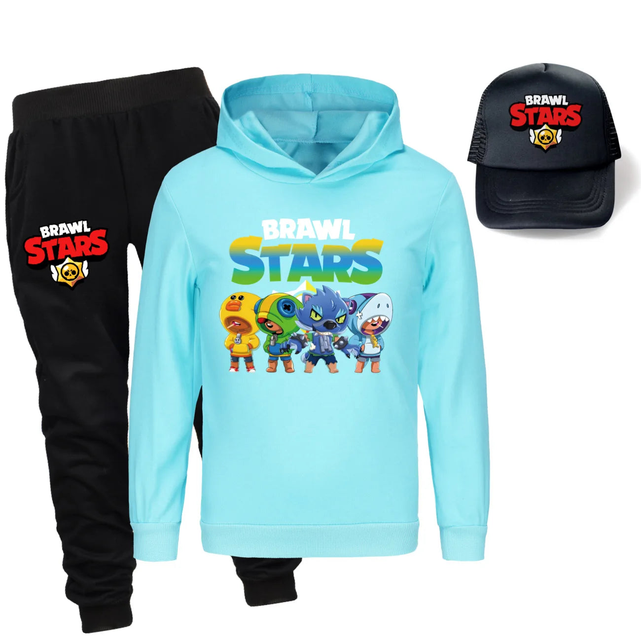 Ensemble 3 Pièces pour Enfants - Sweat à Capuche, Pantalon & Casquette Brawl Stars