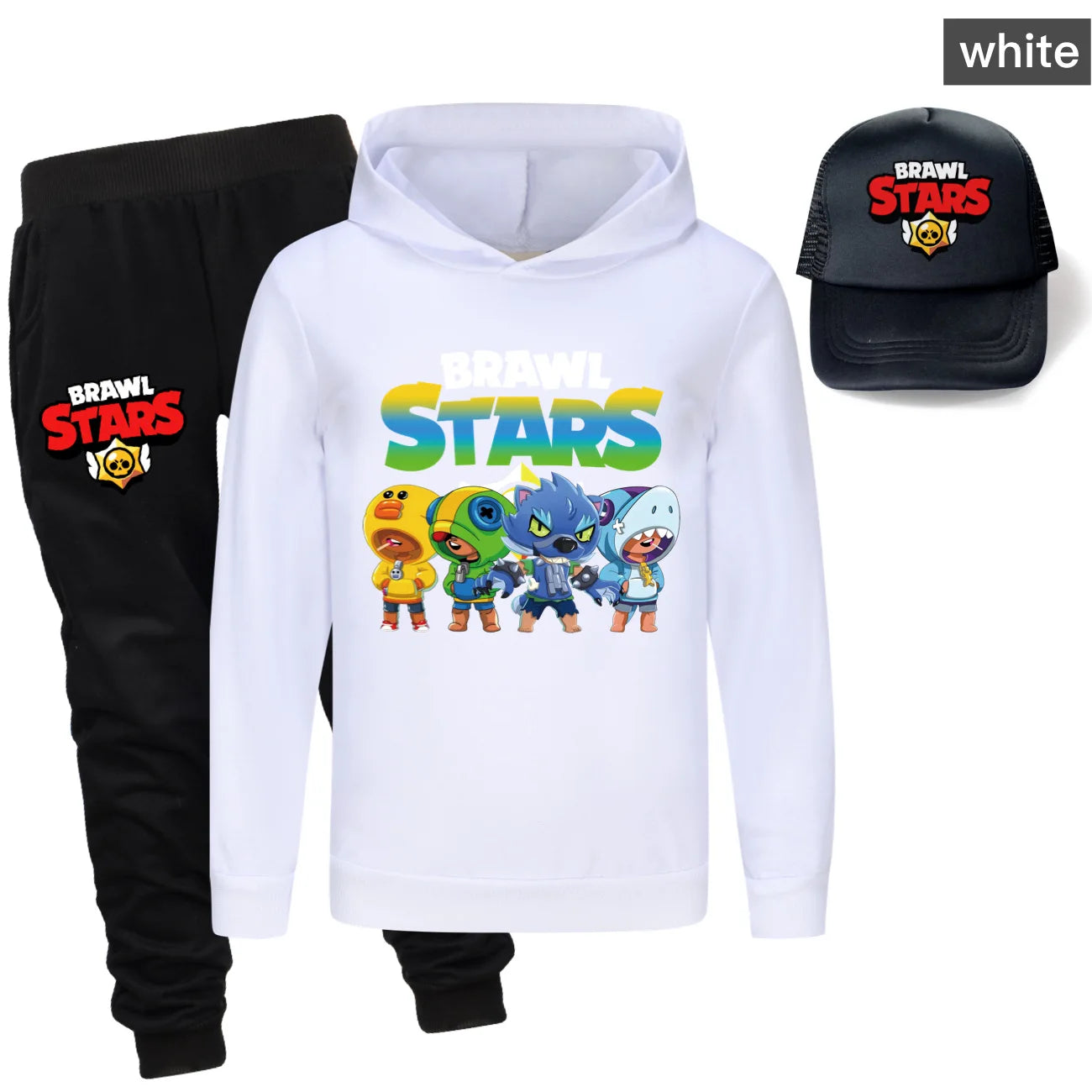 Ensemble 3 Pièces pour Enfants - Sweat à Capuche, Pantalon & Casquette Brawl Stars