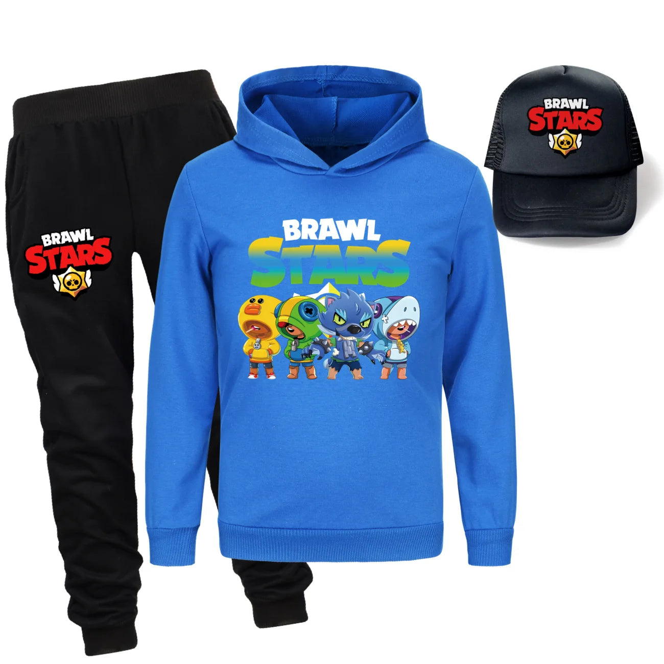 Ensemble 3 Pièces pour Enfants - Sweat à Capuche, Pantalon & Casquette Brawl Stars