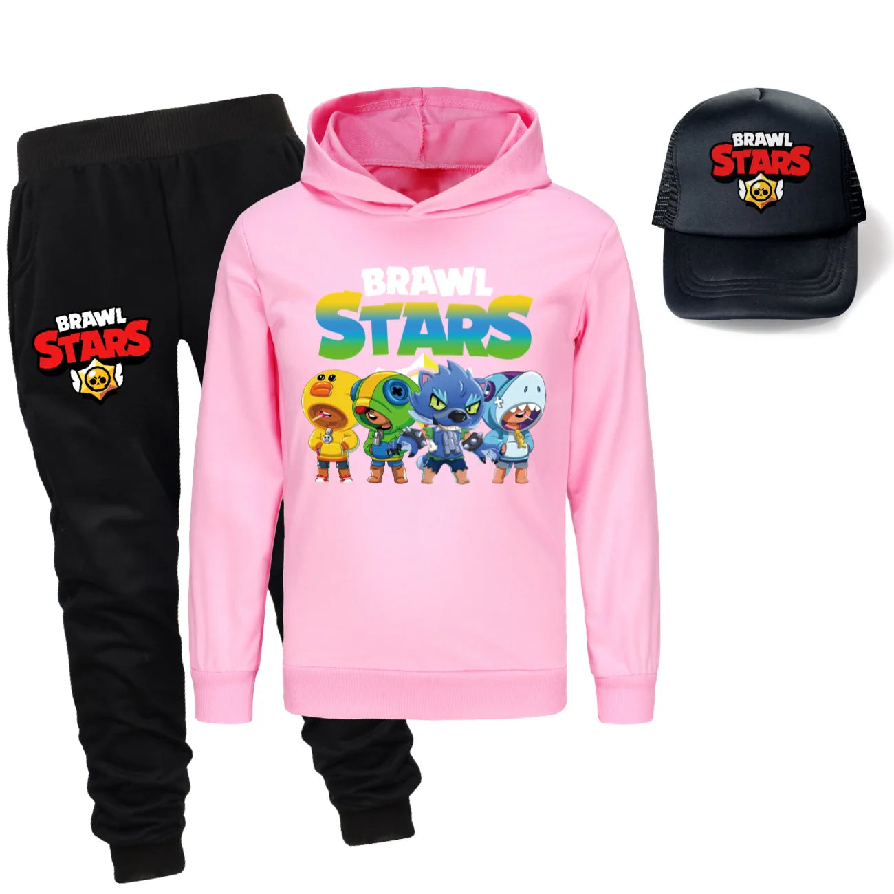 Ensemble 3 Pièces pour Enfants - Sweat à Capuche, Pantalon & Casquette Brawl Stars