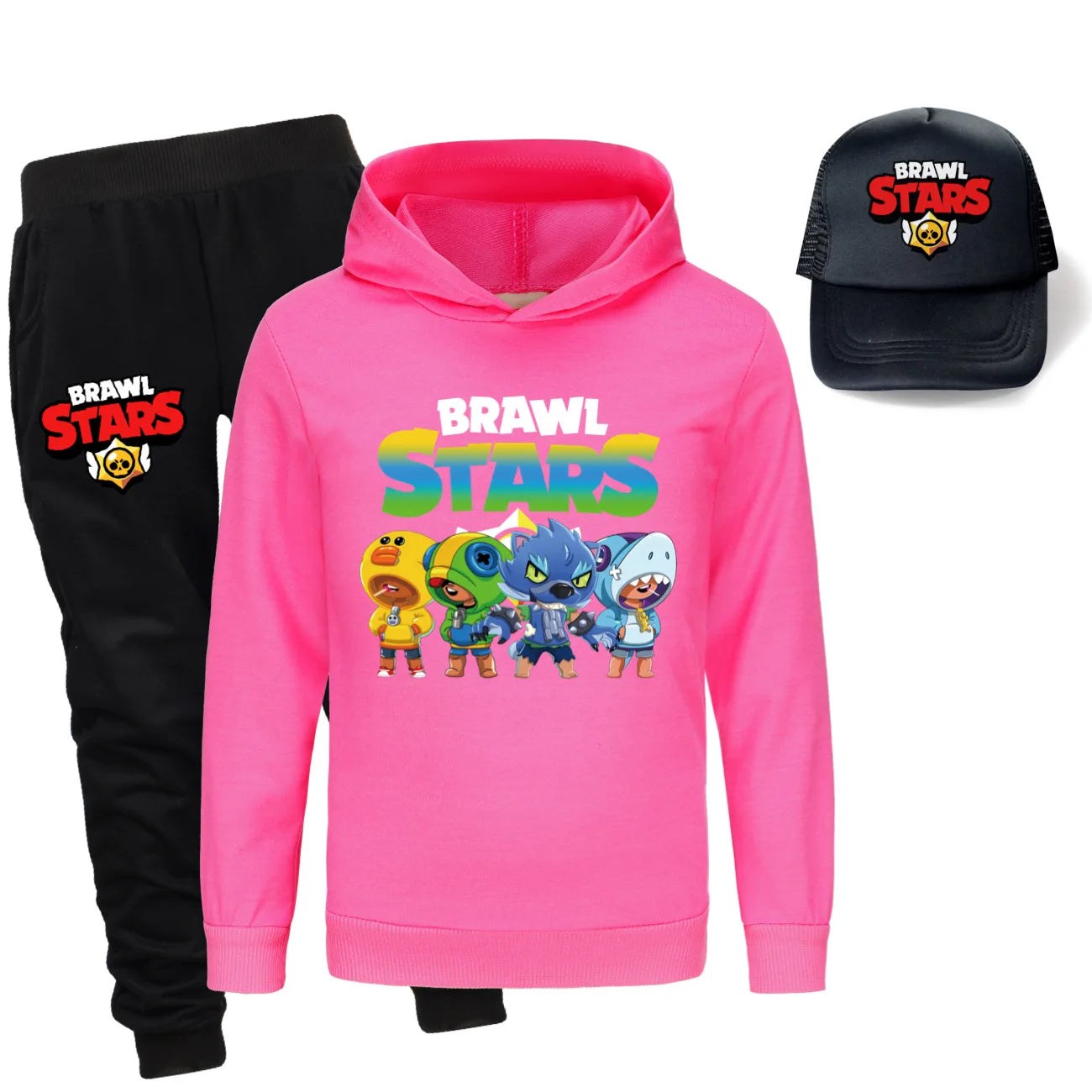 Ensemble 3 Pièces pour Enfants - Sweat à Capuche, Pantalon & Casquette Brawl Stars