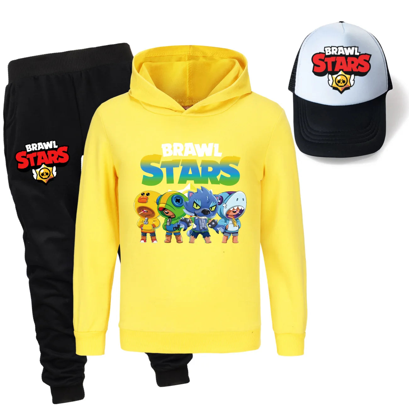 Ensemble 3 Pièces pour Enfants - Sweat à Capuche, Pantalon & Casquette Brawl Stars