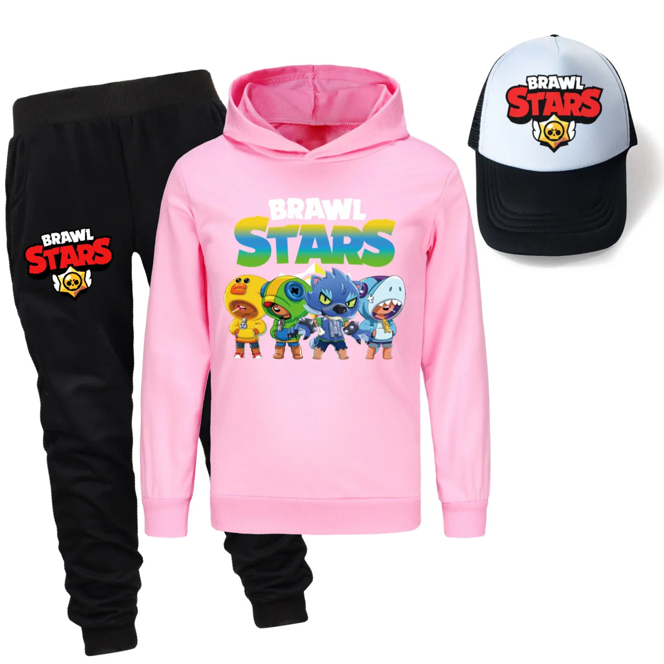 Ensemble 3 Pièces pour Enfants - Sweat à Capuche, Pantalon & Casquette Brawl Stars