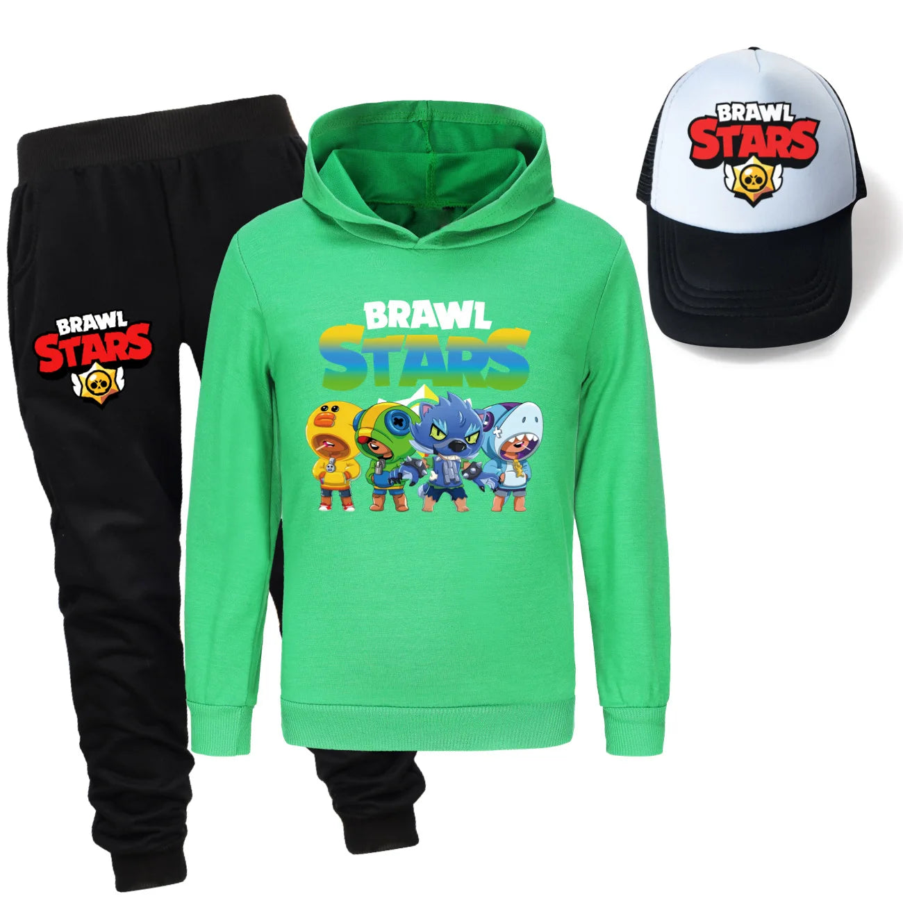 Ensemble 3 Pièces pour Enfants - Sweat à Capuche, Pantalon & Casquette Brawl Stars