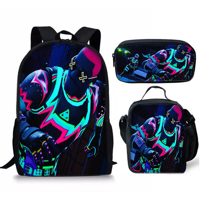 Set Fortnite 3 pièces : Sac à dos, sac repas et trousse – FN7