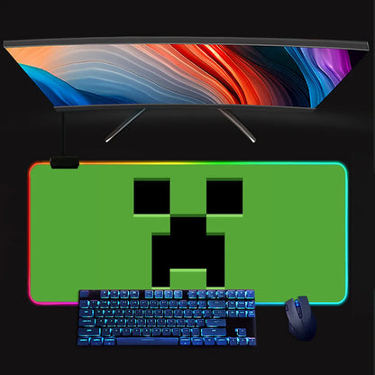 Tapis de Souris Gamer LED Minecraft – RGB Antidérapant, Grand Format