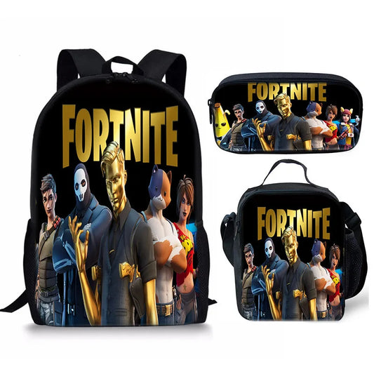 Set Fortnite 3 pièces : Sac à dos, sac repas et trousse – FN2