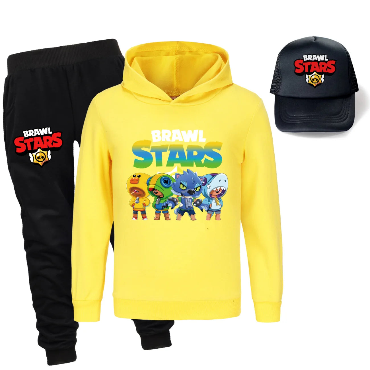 Ensemble 3 Pièces pour Enfants - Sweat à Capuche, Pantalon & Casquette Brawl Stars